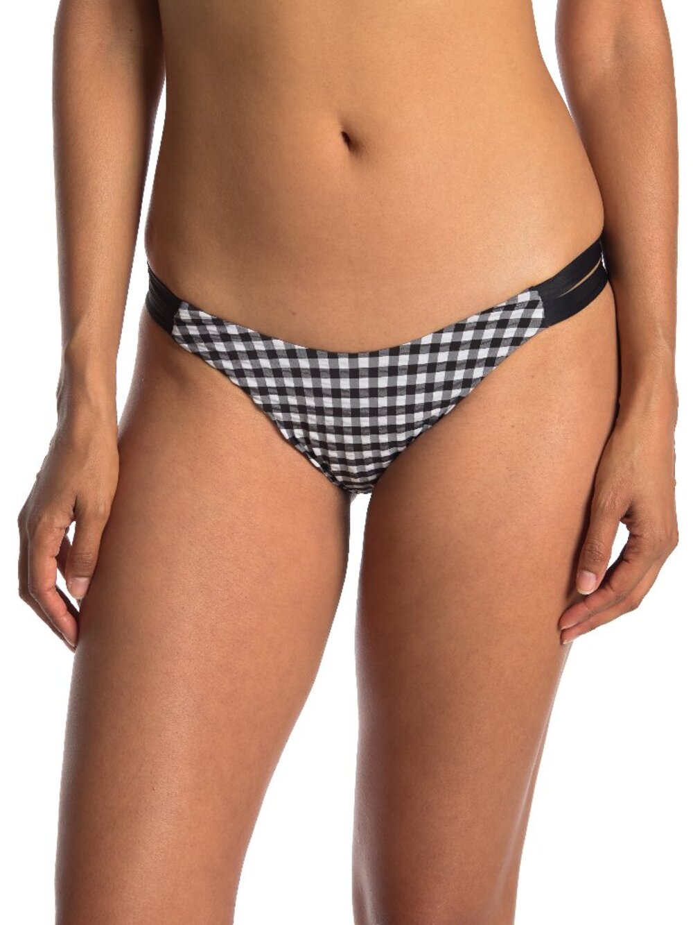 NWT Riviera Bikini Bottom VYB gingham black and white M